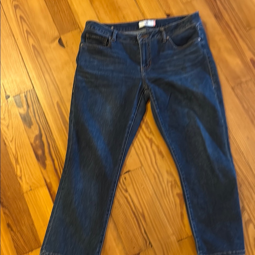Cabi blue denim capris
